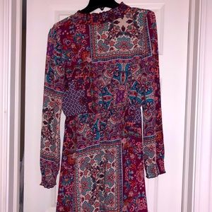 Maroon Long Sleeve Dress